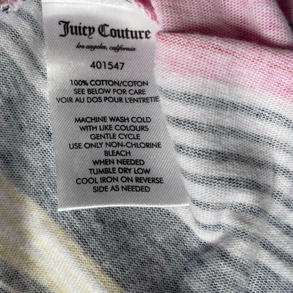 4/5 NWOT Juicy Couture Sleeveless Henley Halter Dress, Pink Navy Yellow Stripes - Picture 12 of 12